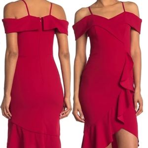 BEBE Cold Shoulder Cocktail Dress